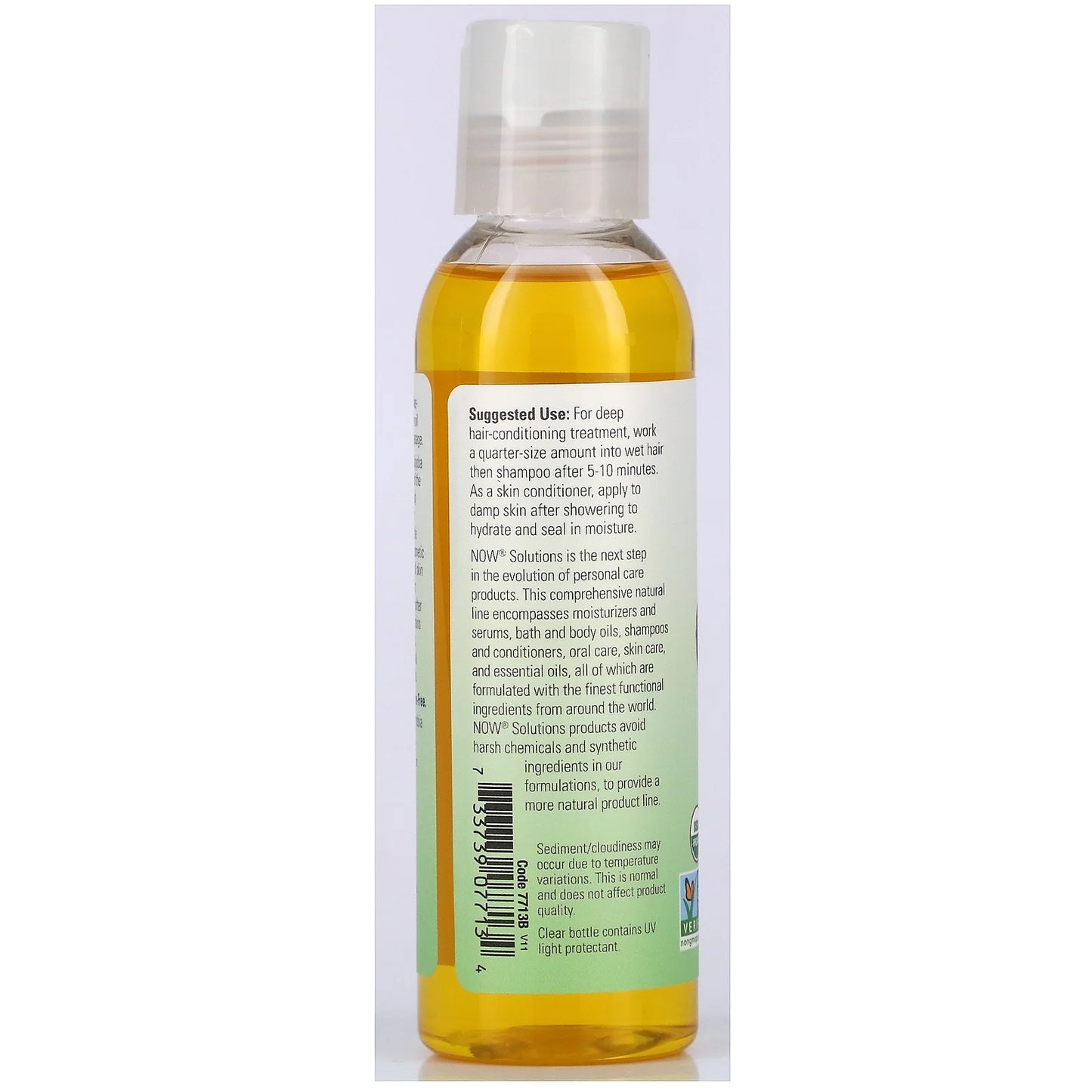 Solutions, Organic Jojoba Oil, Moisturizing Multi-Purpose Oil for Face, Hair and Body, 4-Ounce