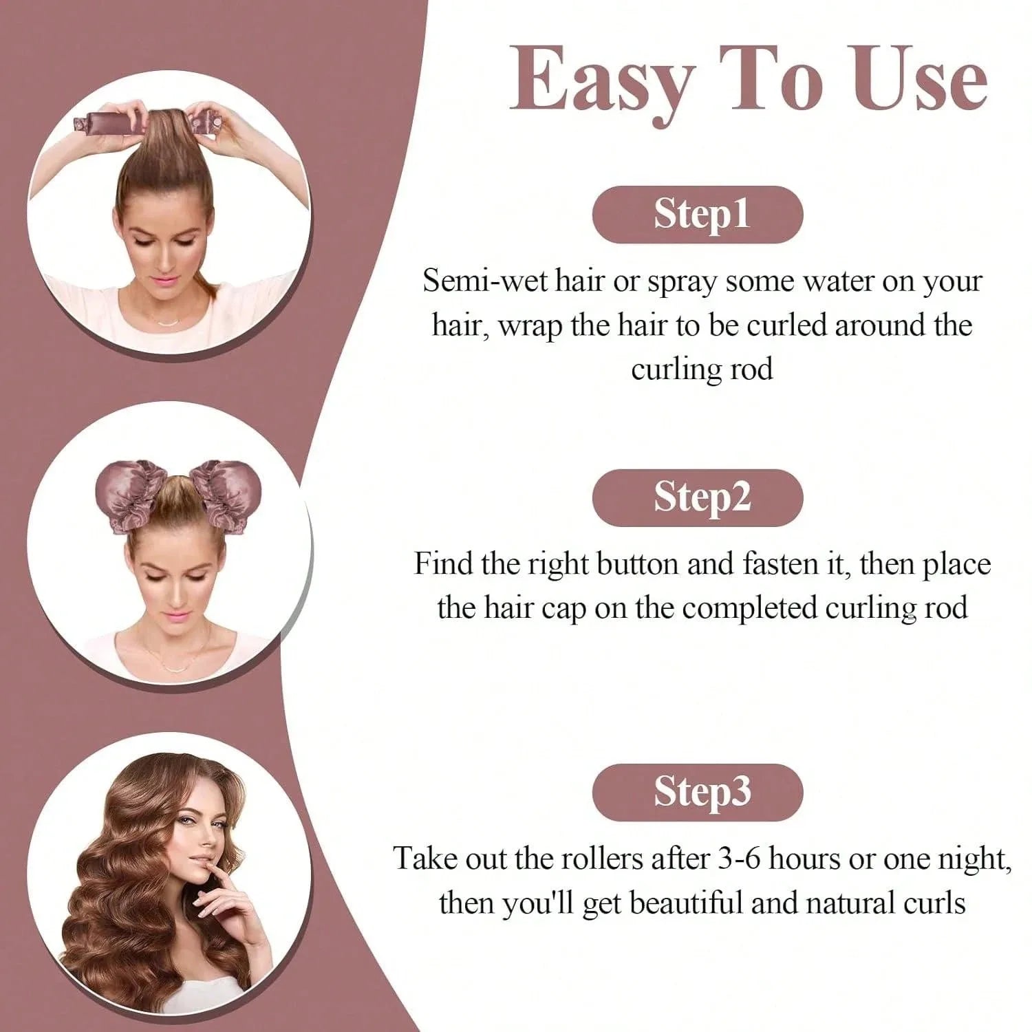 Satin Heatless curlers