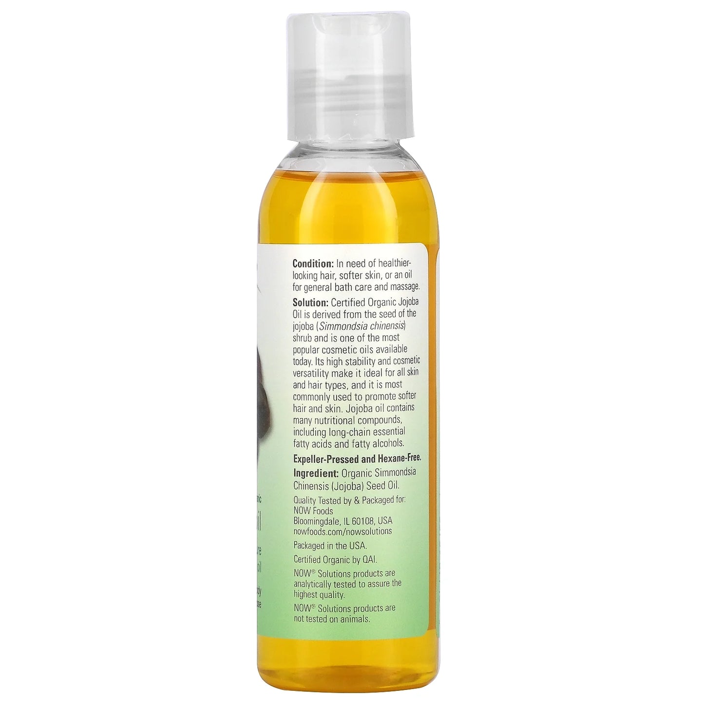 Solutions, Organic Jojoba Oil, Moisturizing Multi-Purpose Oil for Face, Hair and Body, 4-Ounce