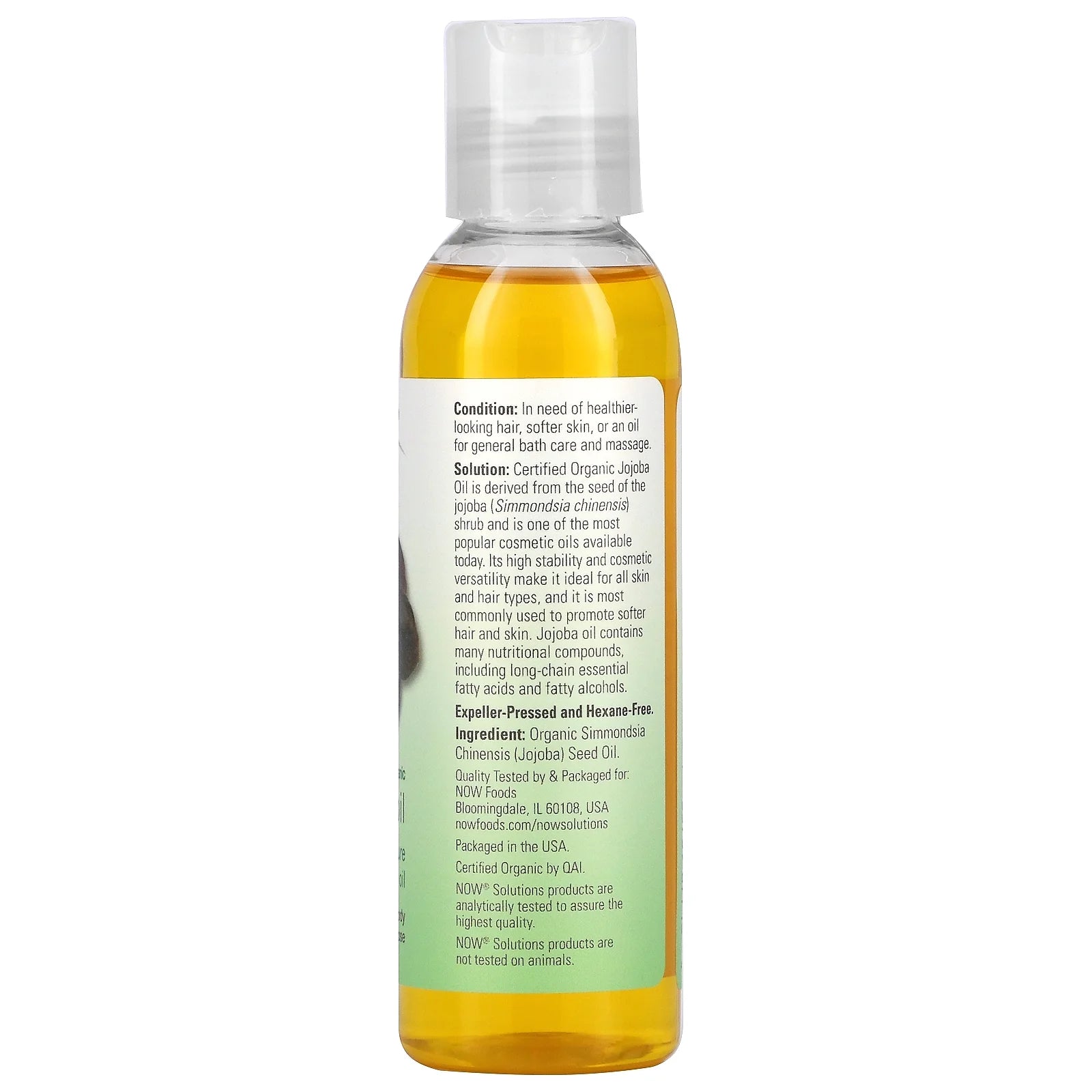 Solutions, Organic Jojoba Oil, Moisturizing Multi-Purpose Oil for Face, Hair and Body, 4-Ounce