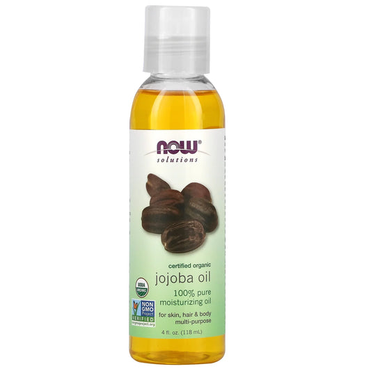 Solutions, Organic Jojoba Oil, Moisturizing Multi-Purpose Oil for Face, Hair and Body, 4-Ounce