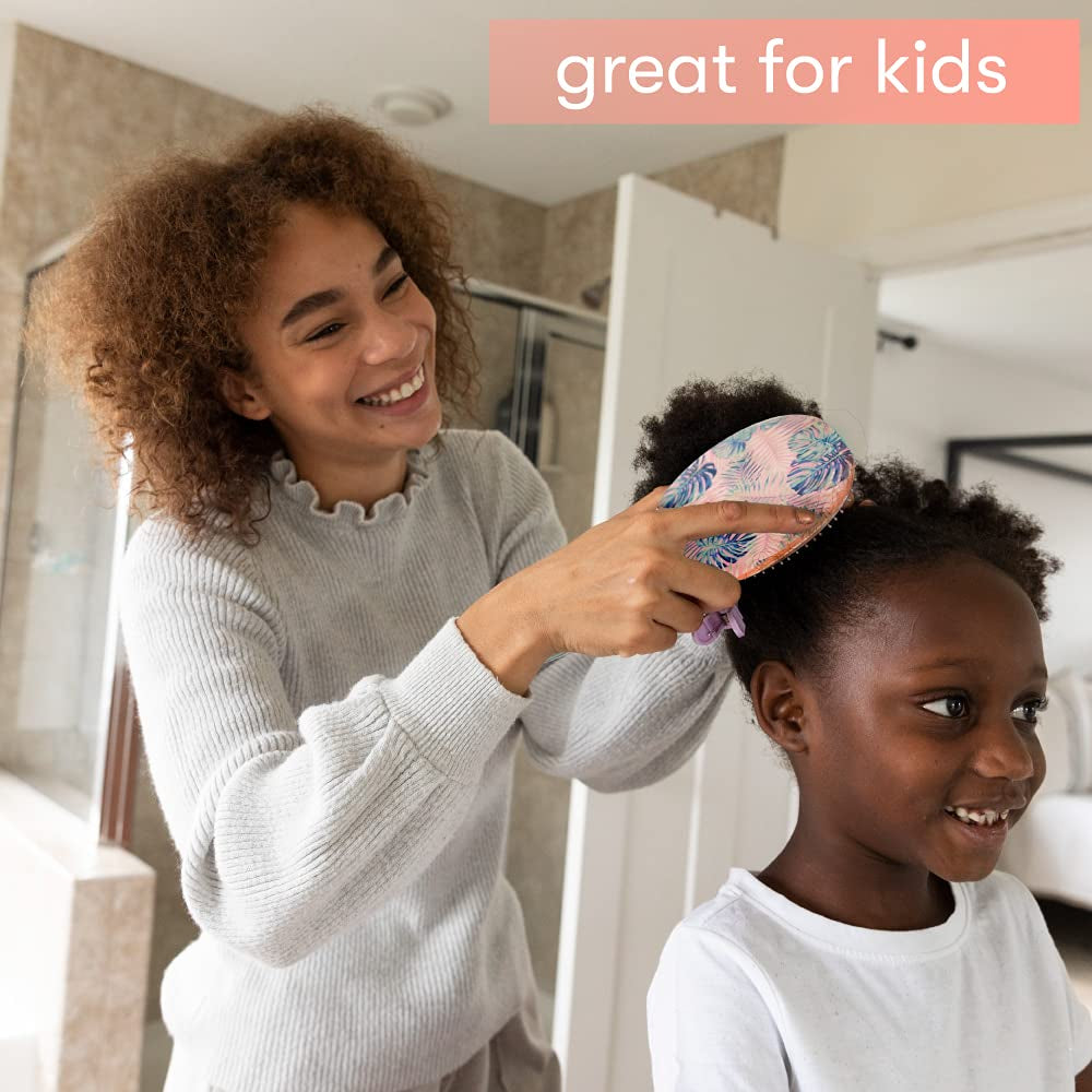 Pink Hair Brush Detangler, Detangling Hairbrush for Women, Wet Hair Brush for Girls, Hair Detangler Brush, Wet Hairbrush, Hairbrushes, Girls Hairbrush Detangler, Reduces Frizz - Floral
