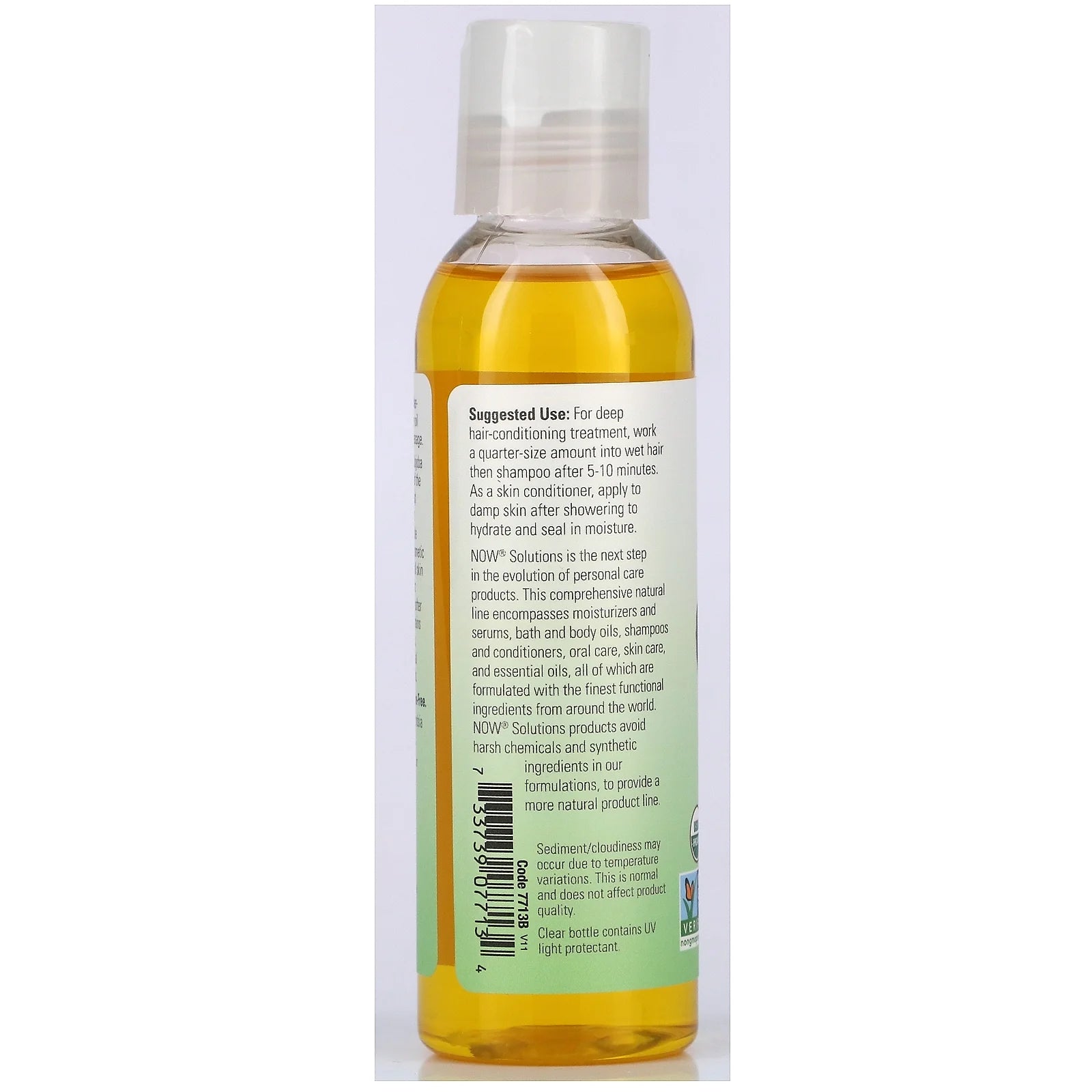 Solutions, Organic Jojoba Oil, Moisturizing Multi-Purpose Oil for Face, Hair and Body, 4-Ounce
