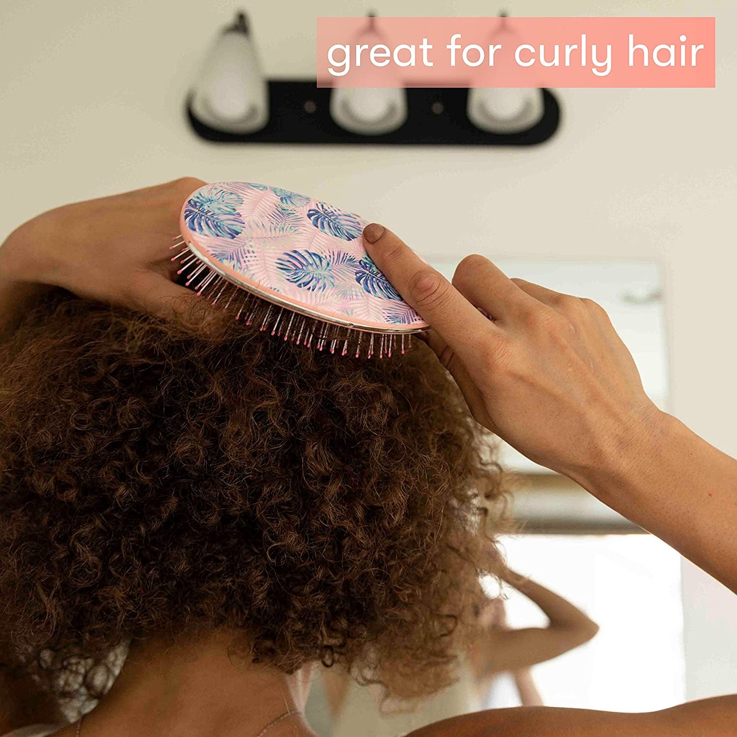 Pink Hair Brush Detangler, Detangling Hairbrush for Women, Wet Hair Brush for Girls, Hair Detangler Brush, Wet Hairbrush, Hairbrushes, Girls Hairbrush Detangler, Reduces Frizz - Floral
